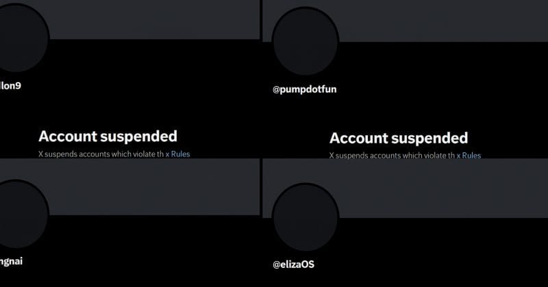 X accounts tied to Pump.fun, ElizaOS, and GMGN suspended X accounts tied to Pump.fun, ElizaOS, and GMGN suspended