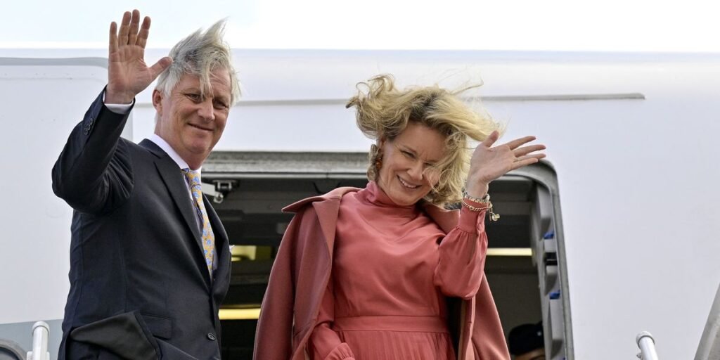 King Philippe and Queen Mathilde of Belgium left stranded abroad plane after being forced to evacuate plane during malfunction