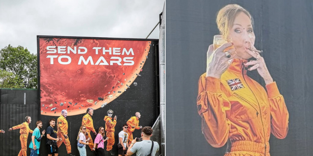 JK Rowling speaks out after activists attempt to mock her with viral Glastonbury display