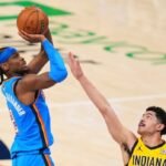 Gilgeous-Alexander drops game-high 34 points as Thunder rout Pacers to even NBA Finals