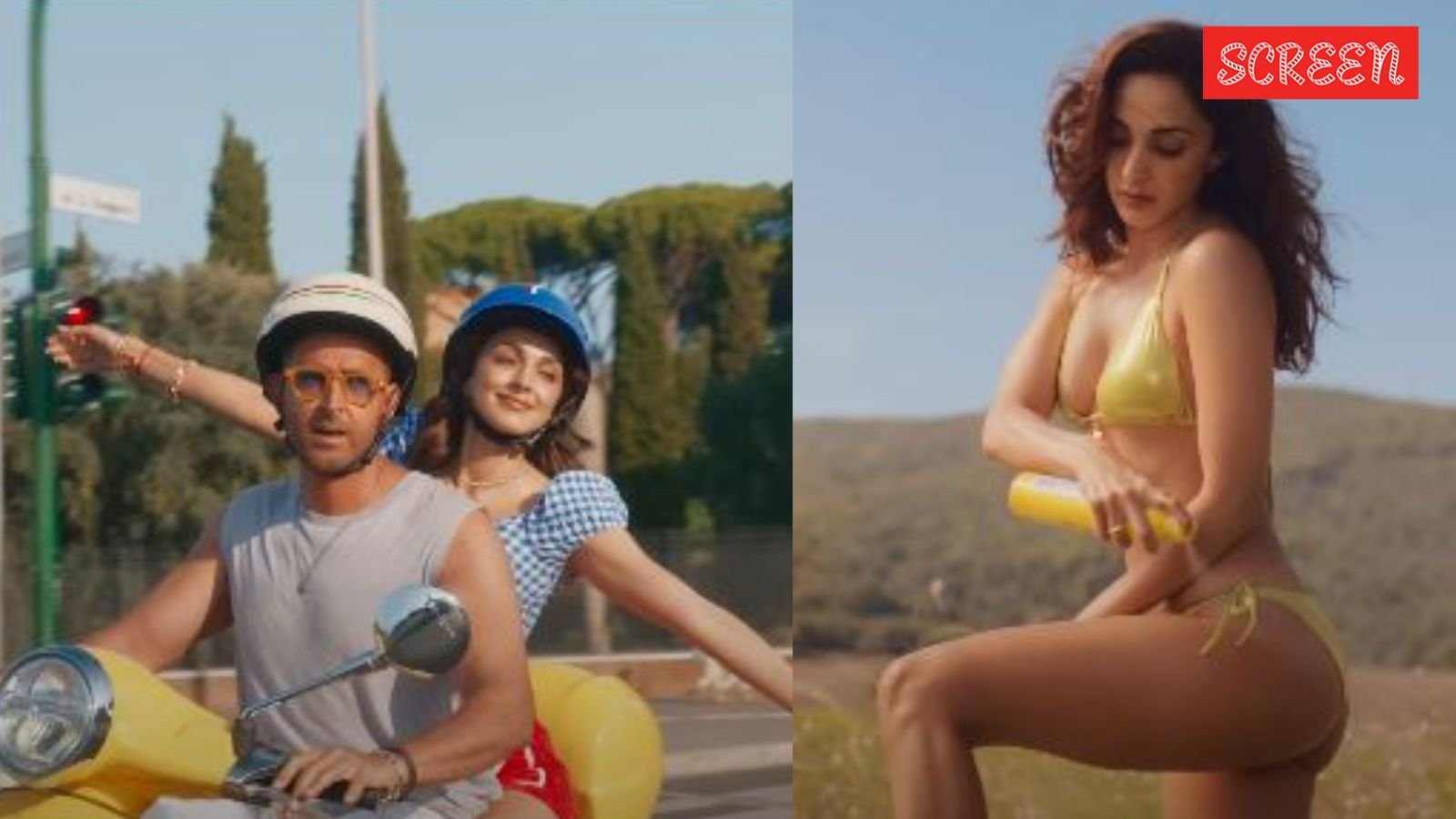 War 2 song Aavan Jaavan: Hrithik Roshan-Kiara Advani romance in Italy, serve the hook step; Kiara slays in her bikini look. Watch | Bollywood News