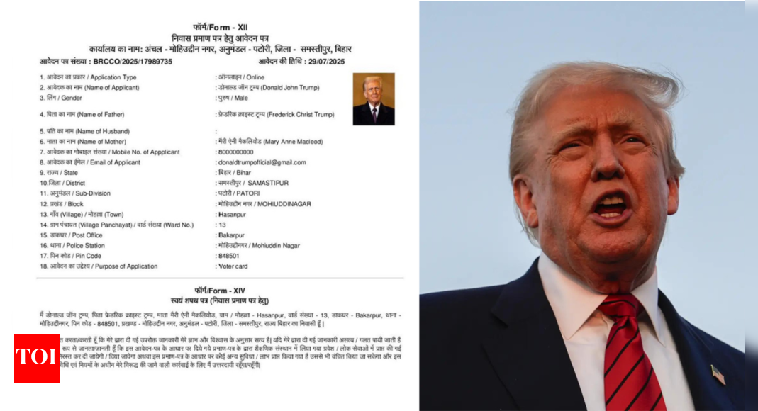 ‘Diabolical attempt to impact SIR’: Fake certificate names Donald Trump a Bihar local; FIR lodged | India News