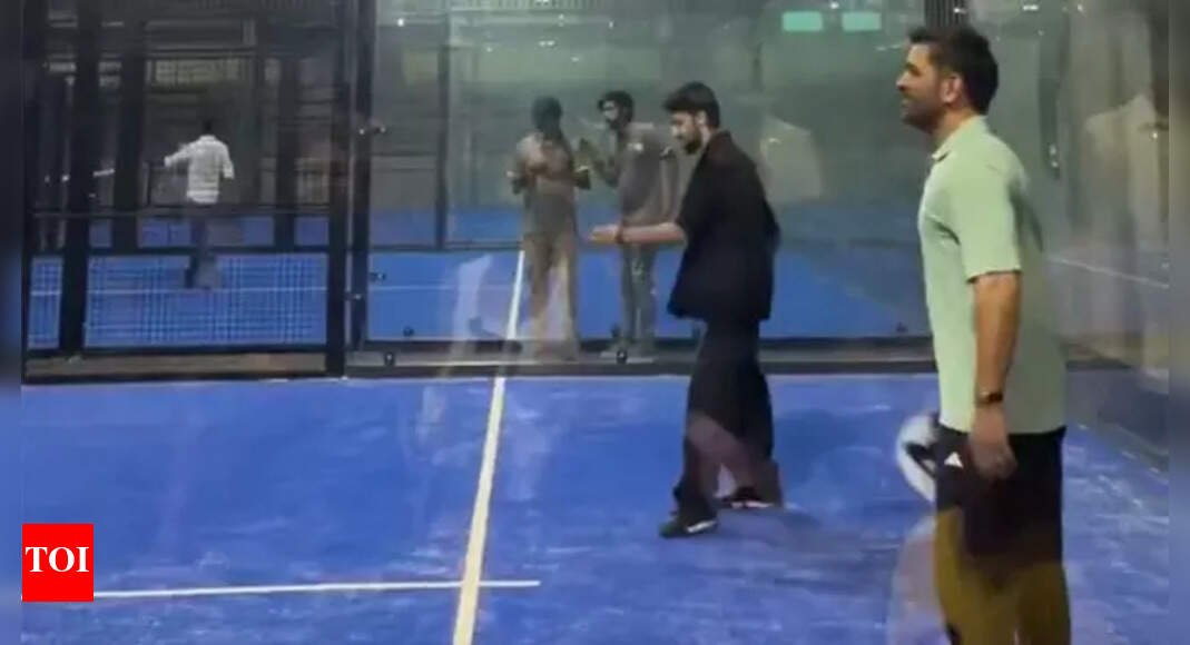 ‘Captain Cool meets Music Sensation’: Viral video of MS Dhoni playing padel with Anirudh steals the show – Watch | Cricket News
