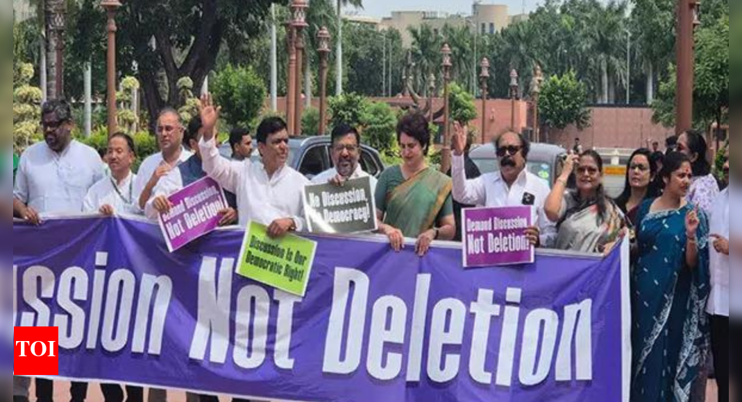 Voter ‘fraud’ row: INDIA bloc MPs to march from Parliament to EC; ‘no permission,’ say police | India News