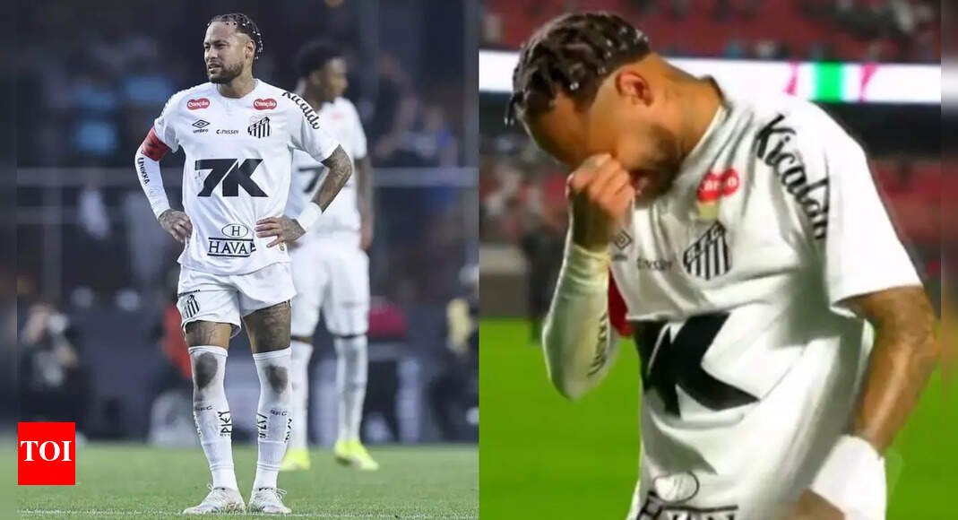 Watch: Neymar Jr breaks down in tears after worst career defeat; Santos manager fired | Football News
