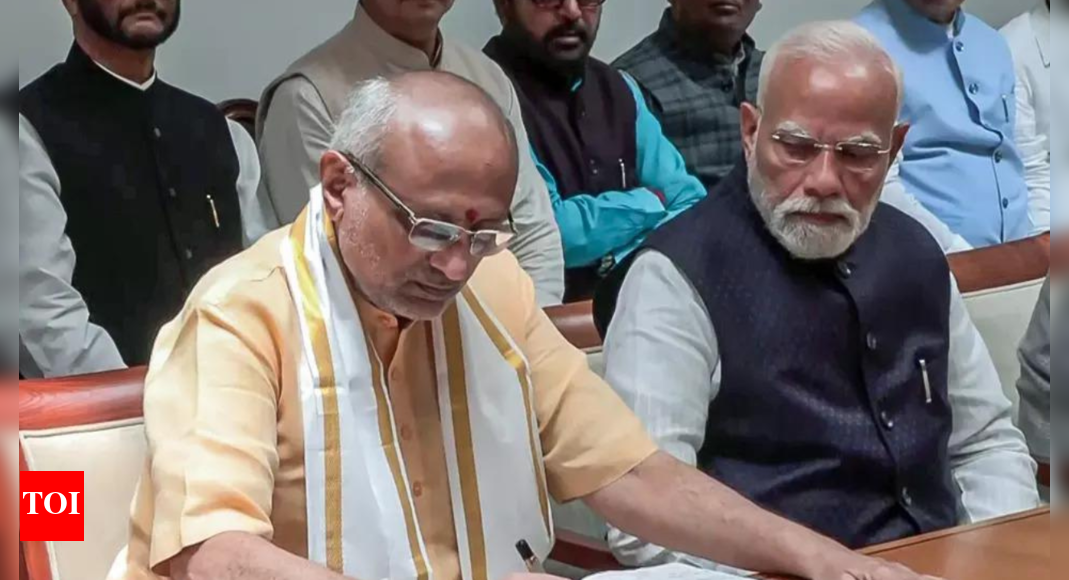 Accompanied by NDA netas & with PM as first proposer, C P Radhakrishnan files papers | India News