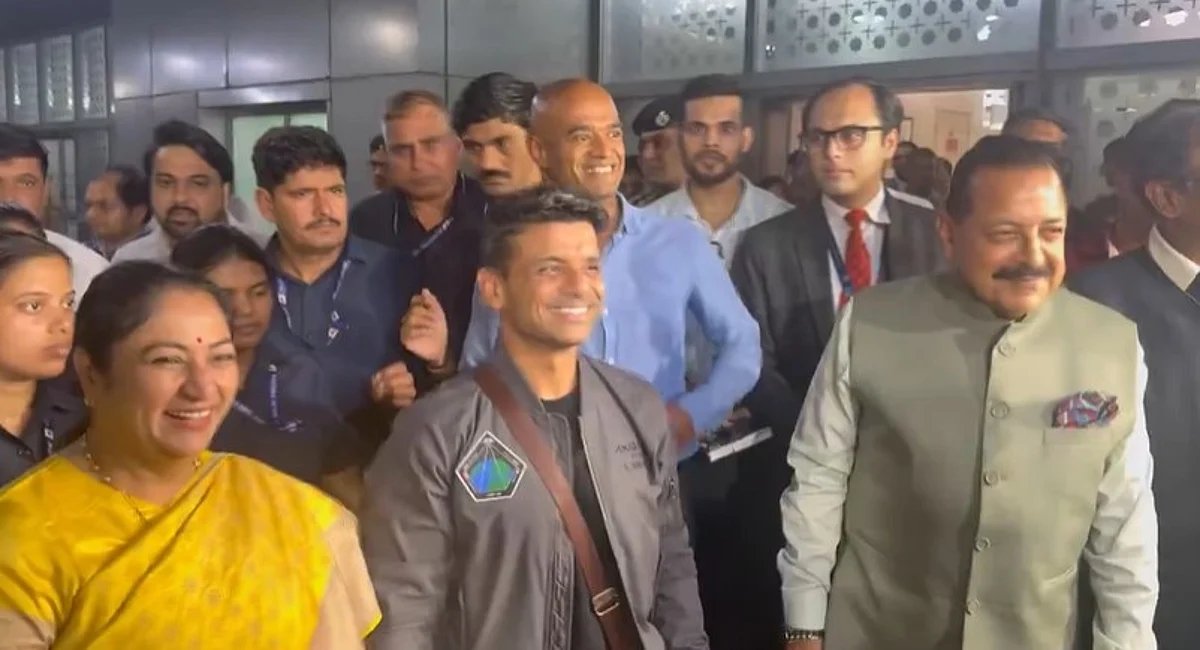 Shubhanshu Shukla Returns To India, Receives Warm Welcome At Delhi Airport
