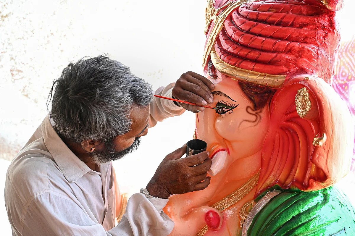Ganesh Chaturthi: A 41-Foot-Tall Idol Gets Ready In Assam