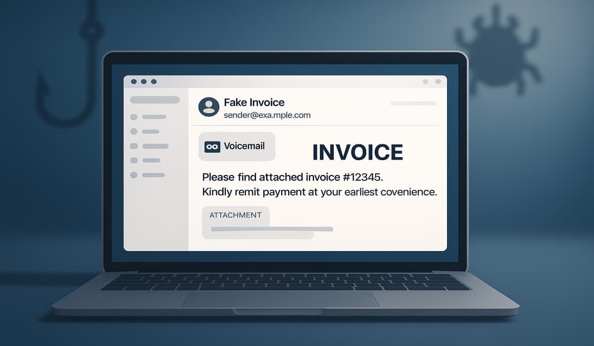 Fake Voicemail Emails Install UpCrypter Malware on Windows
