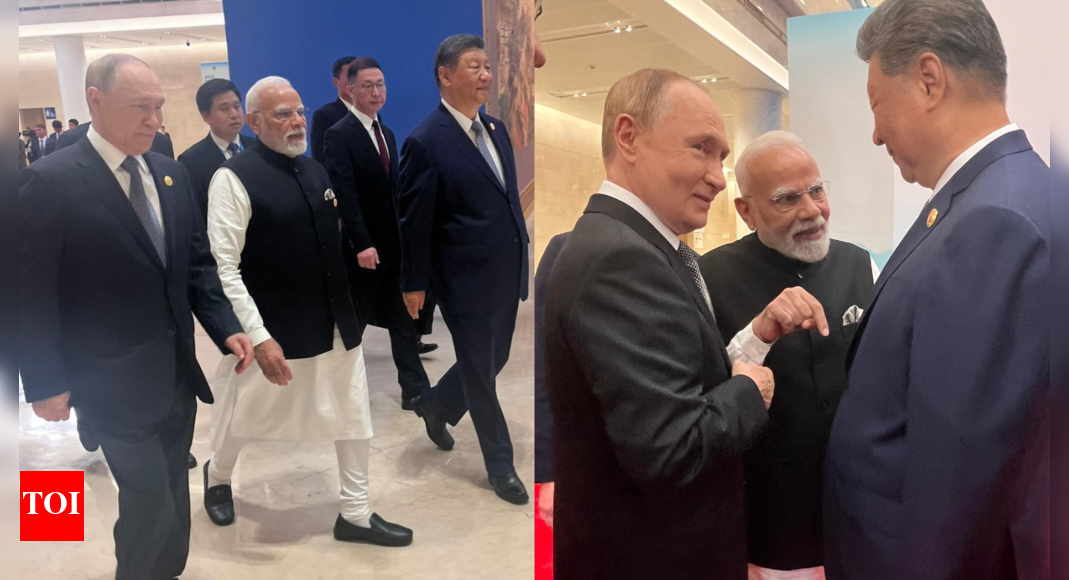 ‘Always a delight’: Russia-India-China troika on display; PM Modi, Putin, Xi share warm moments at SCO Summit | India News