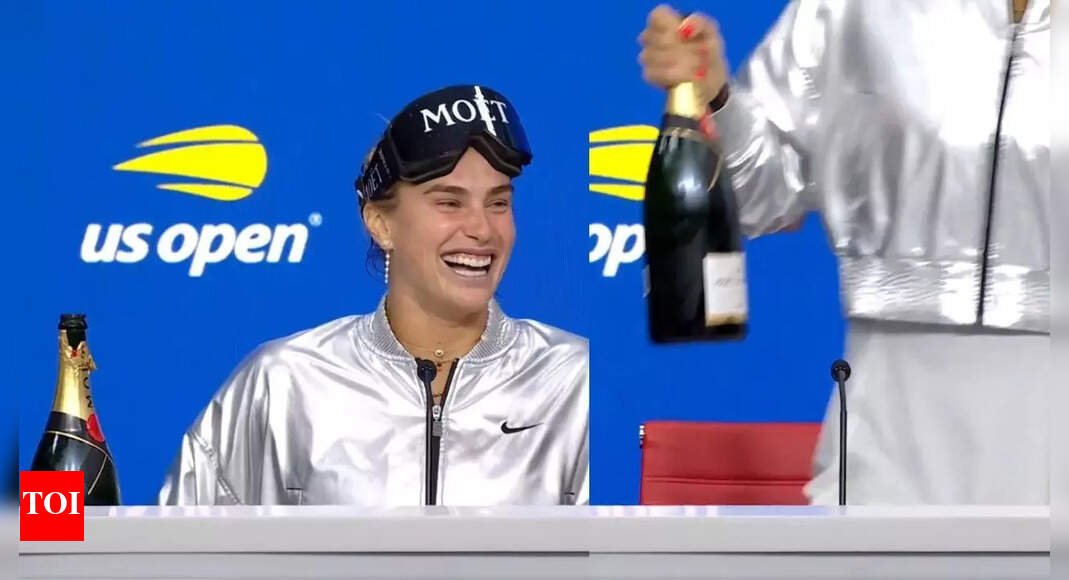 Hilarious! Tennis queen Aryna Sabalenka brings champagne to press conference after US Open win – Watch | Tennis News
