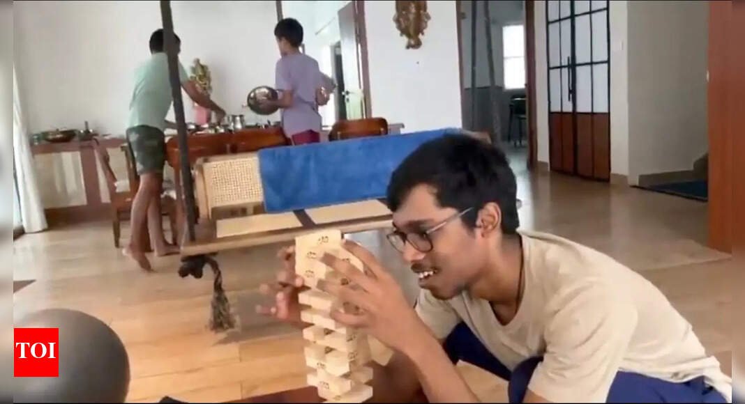 ‘Tests your nerves’: R Praggnanandhaa plays jenga with friends to unwind – watch | Chess News