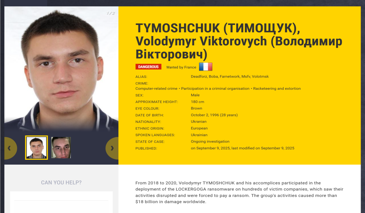 LockerGoga Ransomware Admin on EU Most Wanted List With M DOJ Reward