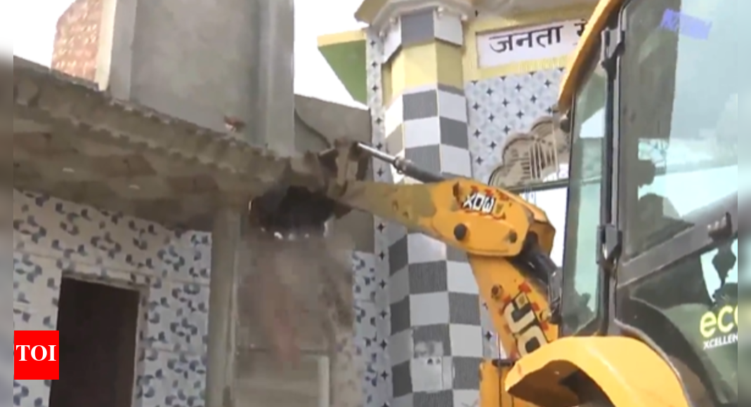 Bulldozers roll in Sambhal: Illegal madrasa, ‘barat ghar’ pulled down on govt land; SP says 30-day notice ignored | Meerut News