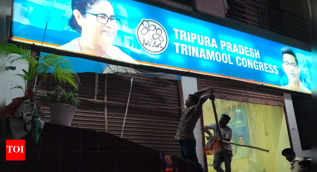 Tit for tat? Now, TMC claims Tripura office ‘attacked by BJP-backed goons’ – video | India News