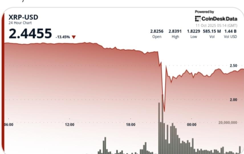 Ripple Plunges 40% Before Recovering to .20