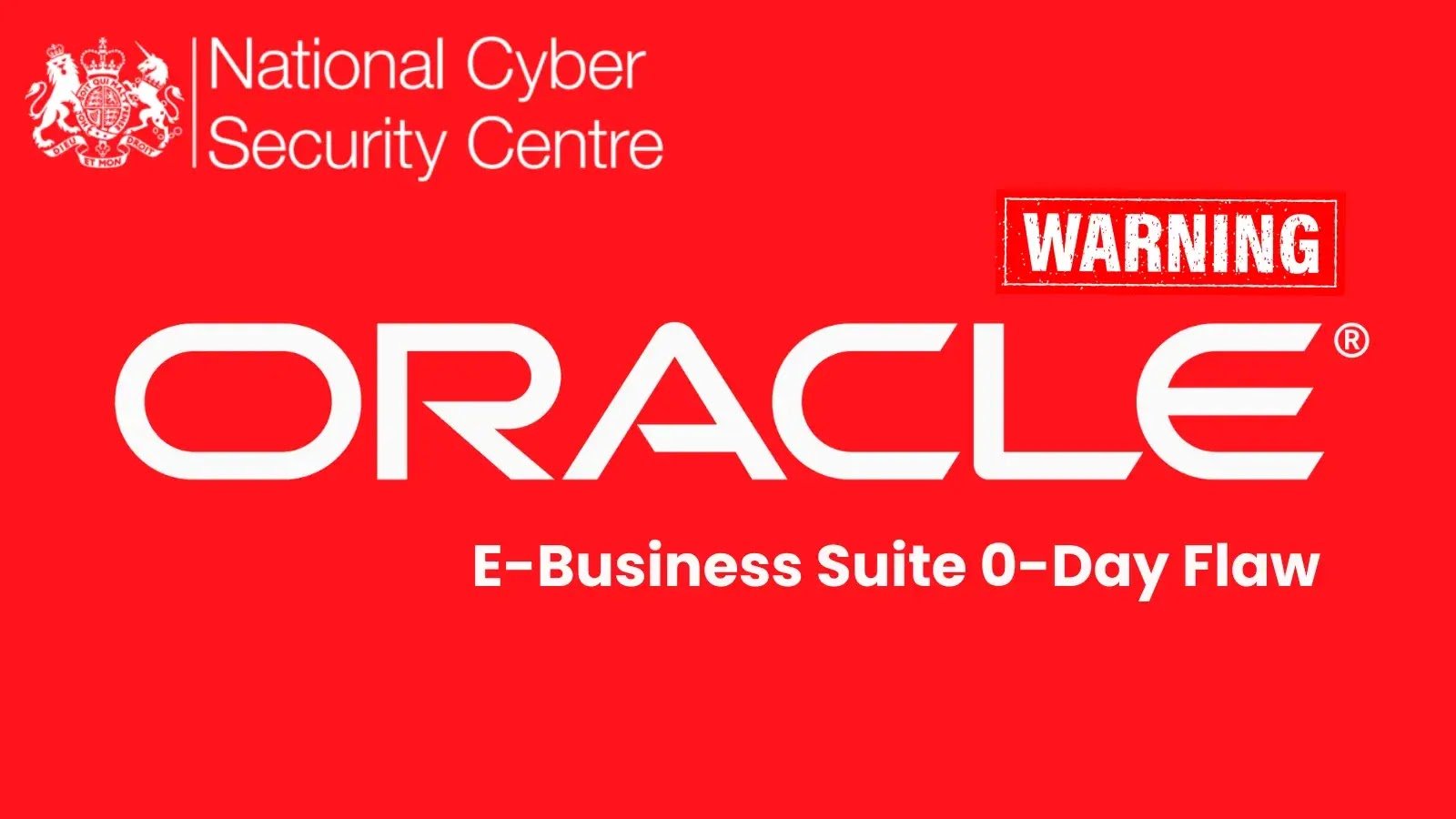 NCSC Issues Alert on Active Exploitation of Oracle E-Business Suite 0-Day Vulnerability