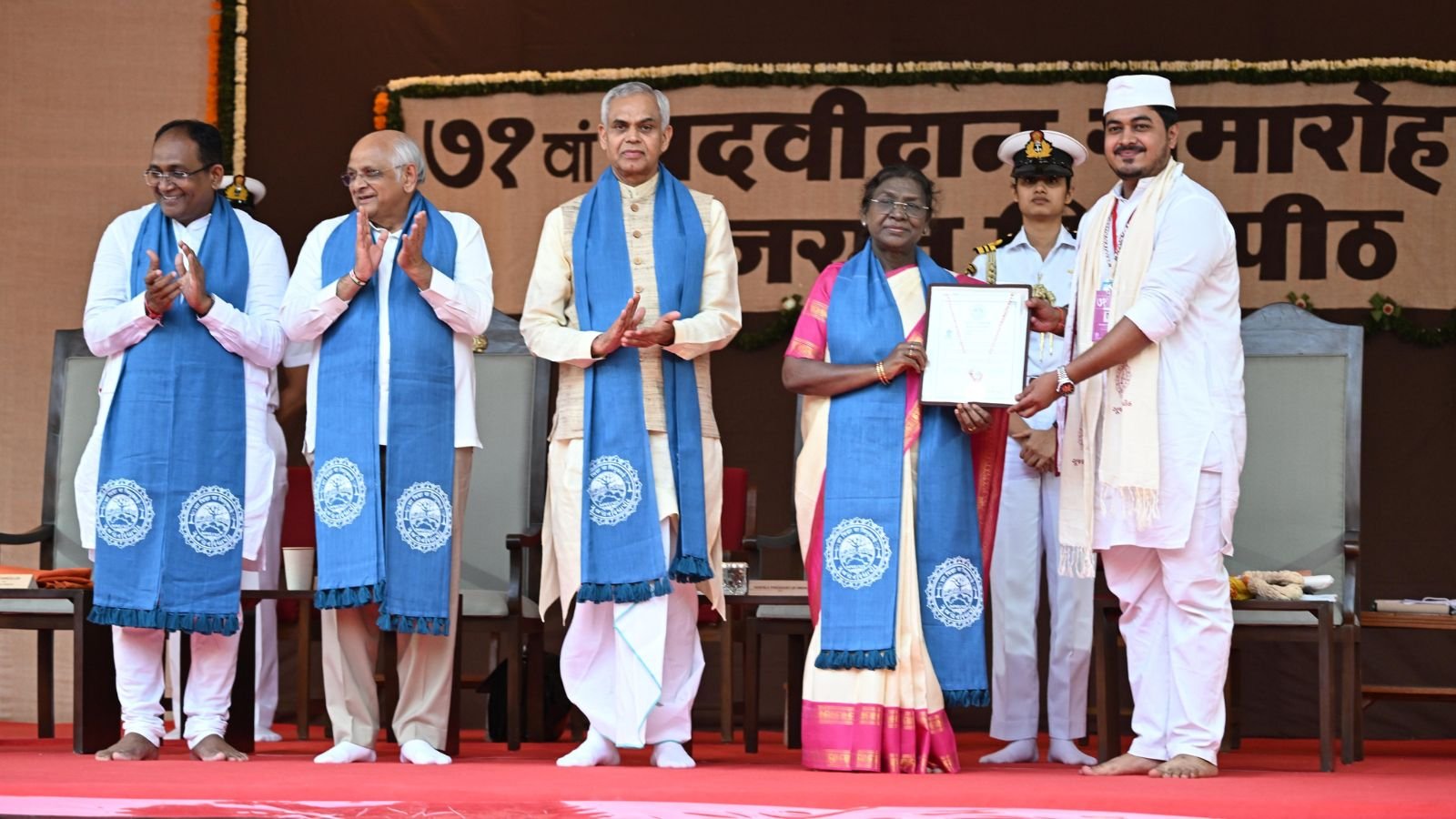 71st convocation of Gujarat Vidyapith | Making India self-reliant is our national priority, students have active role in Swadeshi: Murmu | Ahmedabad News