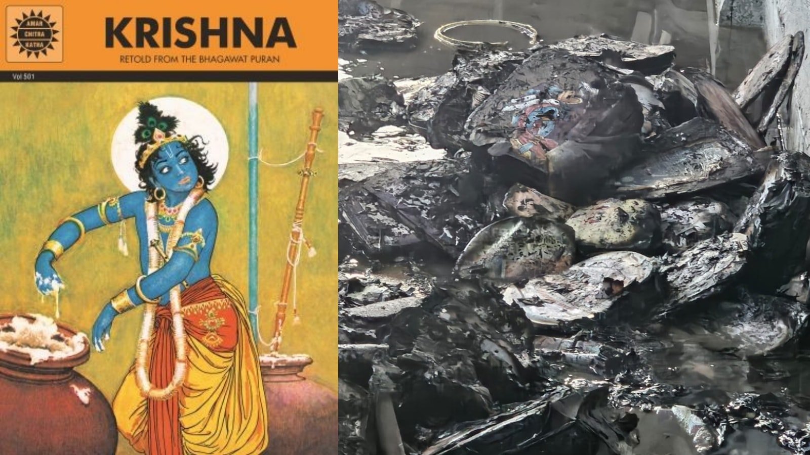 Lost in a warehouse blaze, Amar Chitra Katha’s hand-drawn sketches from iconic Krishna edition | Mumbai News